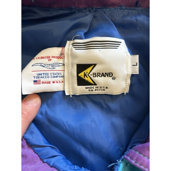 RARE Vintage Skoal Bandit KBrand Racing Jacket USA Large NASCAR Cowboy 80s Green - Picture 4 of 11